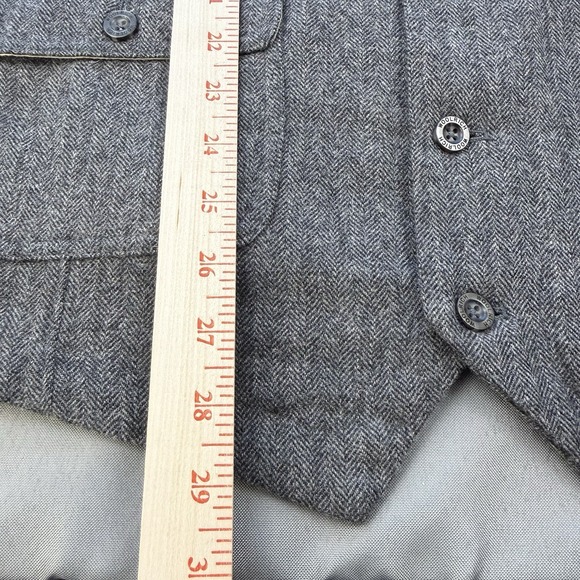 Woolrich Ruxton Vest Gray Wool Herringbone Tweed Canvas Back Mens XXL 18402 - Picture 8 of 11